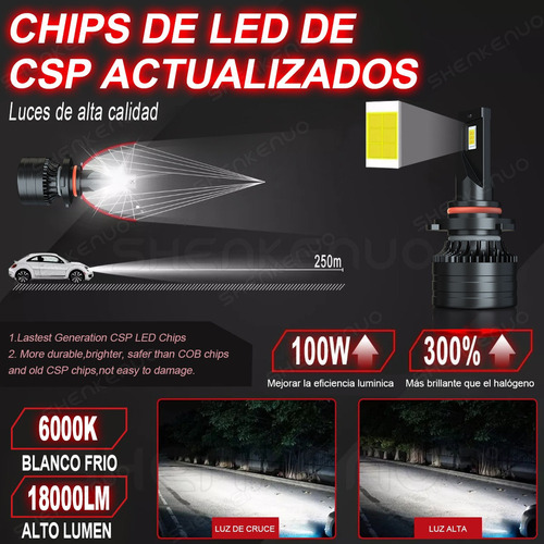 For Mazda Cx-7 07-12 Kit De Focos Led 9005 H7 Luz Alta/baja Foto 4