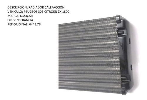 Radiador Calefaccion Peugeot 306-citroen Zx 1800 Foto 4