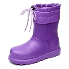 Botas De Chuva Quentes E Impermeáveis Para Mulheres