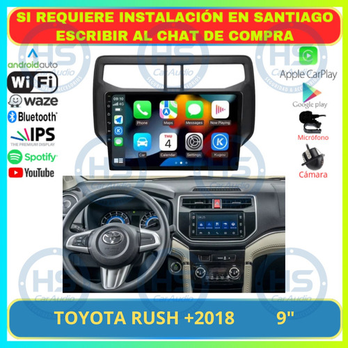 Radio 9 Pulgadas Android Auto Carplay Toyota Rush +2018 Foto 2