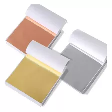 Papel Metalizado Ouro P Maquiagem Unha Beleza - 100 Unidades
