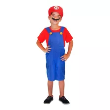 Roupa Temática Fantasia Mario Bros Curto Infantil