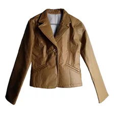 Campera Blazer Beige De Cuerina T.2 (con Detalle)