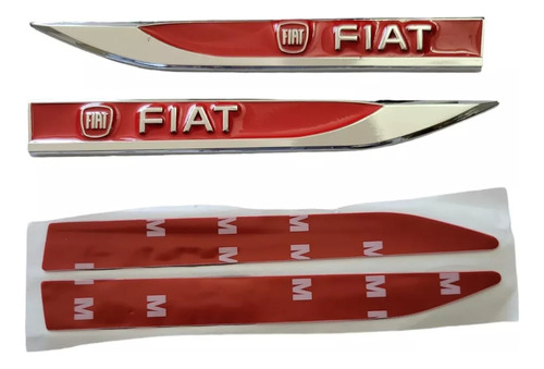 Emblemas Espadines Rojos Adheribles Fiat Strada 2001 Foto 7