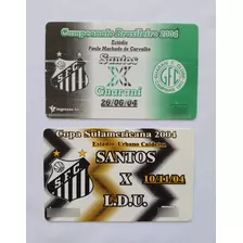 2 Ingresso Futebol Santos Guarani Ldu 2004 Sulamericana