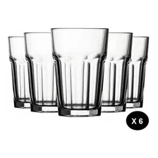 Vaso Facetado 420ml Casablanca X6 Vidrio Templado Pasabahce Color Transparente