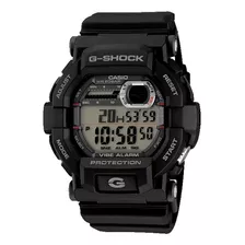 Reloj Pulsera Casio G-shock Gd-350 De Cuerpo Color Negro, Digital, Para Hombre, Fondo Gris, Con Correa De Resina Color Negro, Dial Negro, Subesferas Color Negro Y Plateado, Minutero/segundero Negro, B