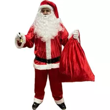 Roupa Papai Noel Veludo Completo Super Luxo Fantasia Natal