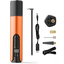 Mini Compresor Inflador Inalámbrico Recargable Usb Auto Bici Color Naranja Frecuencia 0