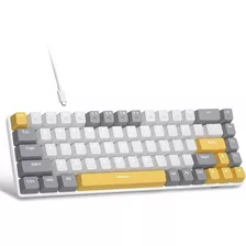 Teclado Magegee Mk-box Mecánico 60%compacto Blanco Con Gris