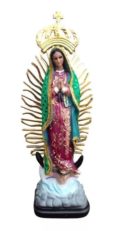 Virgen De Guadalupe Vestida 30 Cm Ojitos De Cristal