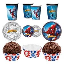 Kit Fiesta! Homem Aranha - Copos + Pratos + Forminhas