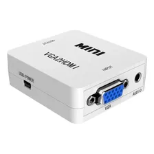 Mini Adaptador Conversor Vga P/ Hdmi Transmite Áudio E Vídeo