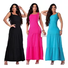 Kit 3 Vestidos Longo Para Gestantes Moda Feminina Evangelica