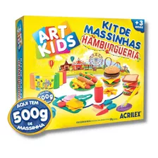 Massinha Modelar Hamburgueria Kit Art Kids Acrilex