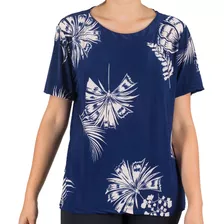 Blusa Liganete Estampada Feminina Túnica Manga Curta