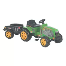 Juguete Tractor A Pedal Con Trailer Verde Para Niños-biemme