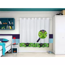 Cortina Infantil 2,60x1,70 Barra Estampada Para Quarto