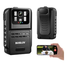 Cámara De Vídeo Boblov 1080p Wifi Cuerpo Policía App Control