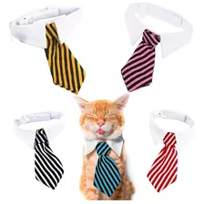 Corbata Para Gatos Color - Amarillo Con Negro, Talla - S