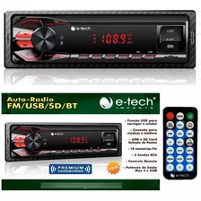 Radio Automotivo E-tech Premium Touch Screen Bluetooth 2 Usb