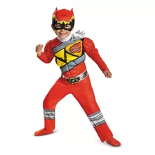 Fantasia Power Ranger Dino Charge Vermelho Infantil Luxo