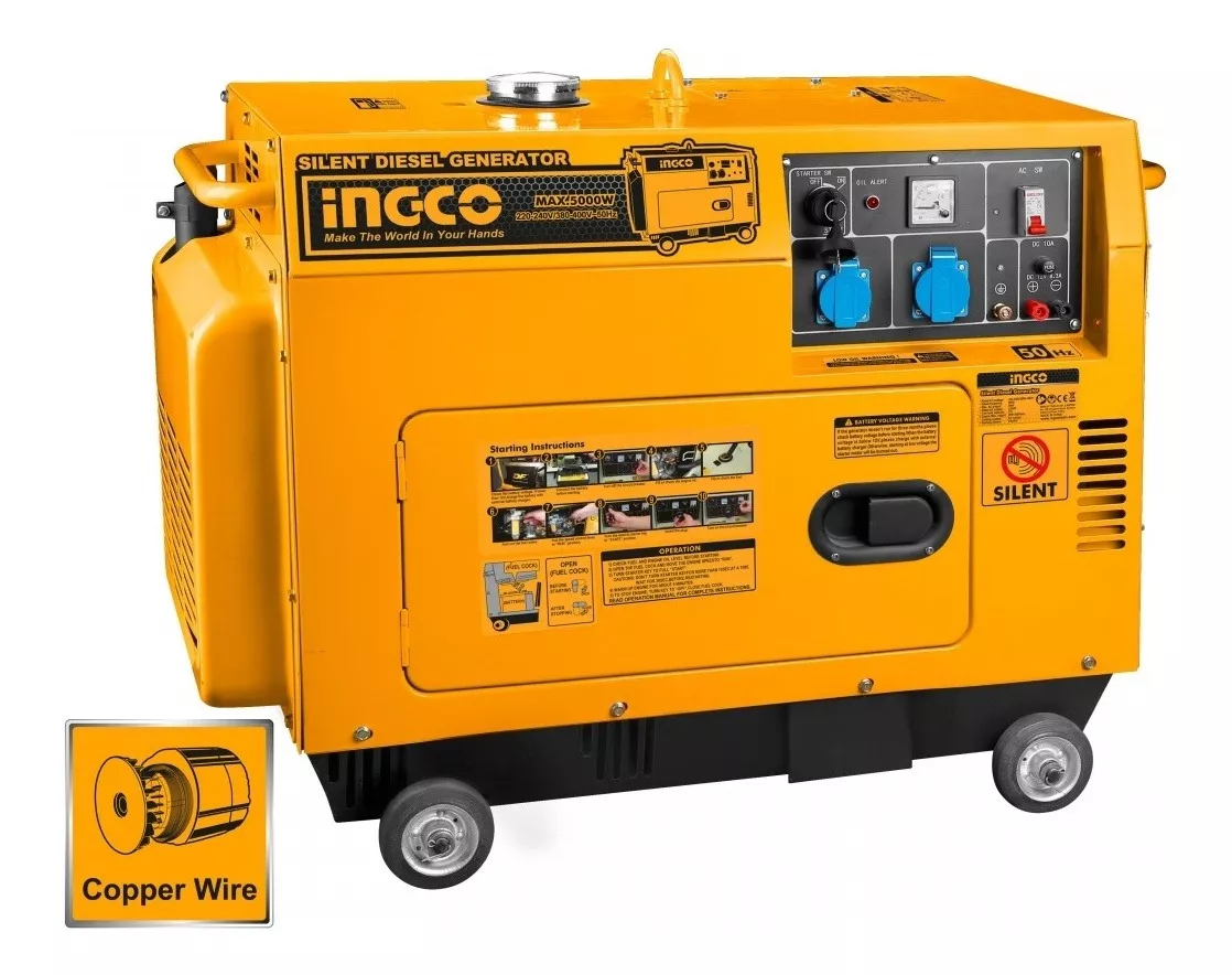 Generador Silencioso Diesel 5.0 Kw Gse50001 Ingco