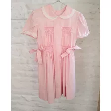 Vestido De Nena, Cuadritos Rosas Y Blancos. Talle 4