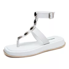 Sandália Feminina Plataforma Papete Branco Original Dubuy