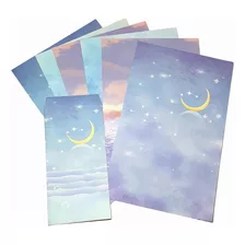 Letter Set Bloco De Papel De Carta A4 Lua Luar Moon Noite