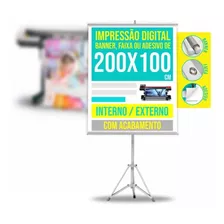 Banner Personalizado Faixa Ou Adesivo 2 X 1 M / 200 X 100