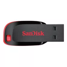 Pendrive Sandisk Cruzer Blade 16gb 2.0 Preto E Vermelho