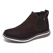 Bota Botina Chelsea Masculina Country Cano Curto Em Couro