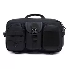 Shoulder Bag Bolsa Transversal Reforçada Cavalera Cor Preto Desenho Do Tecido Liso