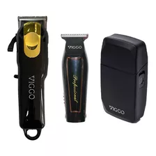 Set Viggo Maquina Cortar Pelo + Trimmer + Shaver 