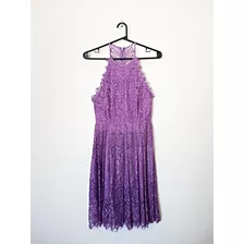 Vestido Asos Violeta De Encaje, Talle S