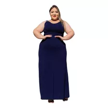 Vestido Longo Elegante Soltinho Plus Size Fivela Na Alça Top