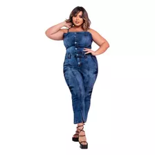 Macacão Feminino Patacoste Plus Size Botões Premium 