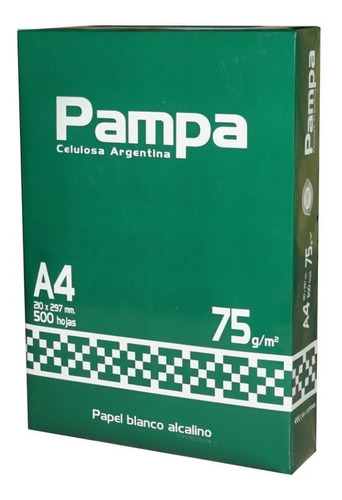 Kit 10 Resmas Pampa A4 75 Gr 21 X 29,7 Papel Blanco