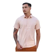 Camisa Social De Linho Masculino Manga Curta Luxo Premium