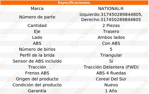 2- Mazas Traseras Con Abs Rendezvous 2002/2007 National Foto 6