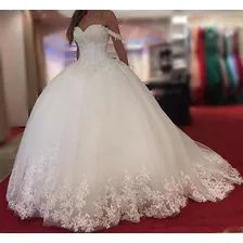 Vestido De Noiva Com Véu Casamento Lindo Princesa 'e145'