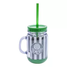 Caneca Com Tampa E Canudo Palmeiras 420ml