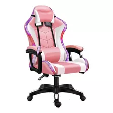 Silla Gamer Oficina Escritorio Ergónomica Masajeadora Rosa