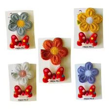 Set Pinches/pinzas Para Pelo Niña O Bebé Flor