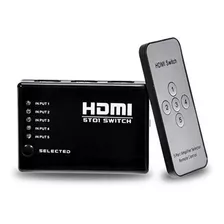 Hub Switch Hdmi 5 Portas Full Hd Controle 3d