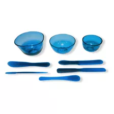 Kit 3 Cubetas + 5 Espátulas Para Estética - Azul - Estek