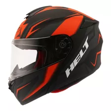 Capacete Helt New Hippo Wakanda Preto Fosco E Laranja