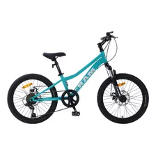 Bicicleta Mtb Ram Freno Disco Aro 20 Celeste 6 Cambios