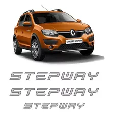 Kit Adesivos Sandero Stepway 2015 Lateral E Traseiro Prata